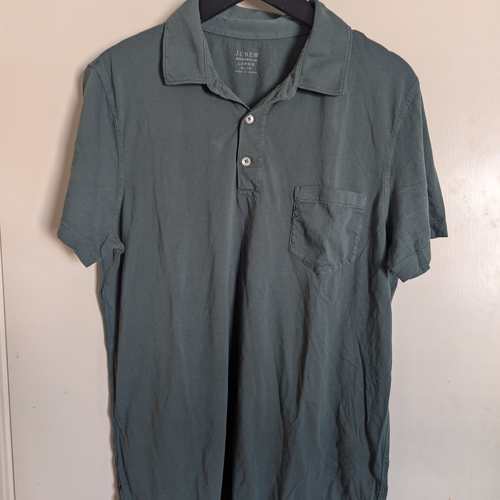 J. Crew Green Polo Shirt with Classic Fit